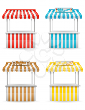 street food stall vector illustration isolated on white background