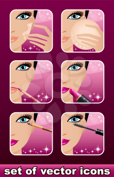Makeup icons. vector, EPS10, gradient 
