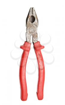 red pliers on white background