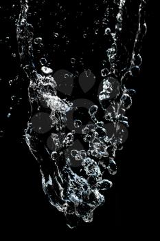 abstract background of water on black background