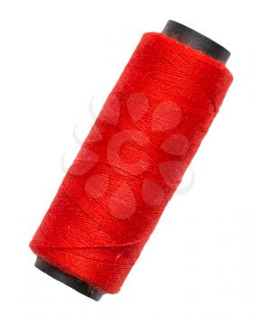 red thread on a white background. macro