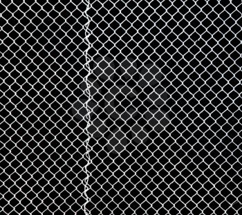 white grid on a black background