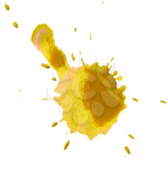 abstract blot yellow blobs on white background