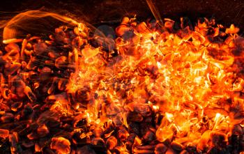 abstract background of burning coals