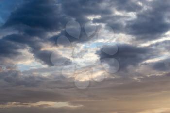 beautiful sky background with clouds at sunset