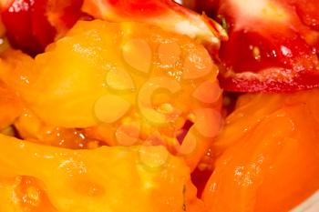 tomato pulp. close-up