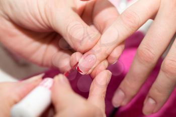 manicure in salon