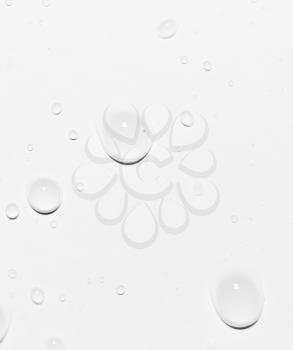 drops of water on white. close-up