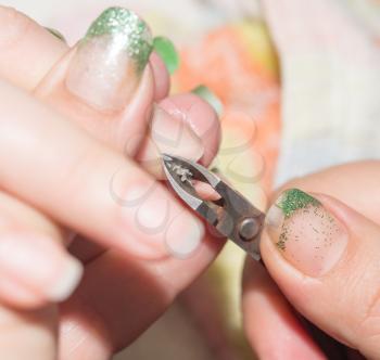 professional manicure in a beauty salon