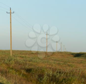 power poles in the sunset