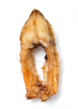 fried fish on a white background