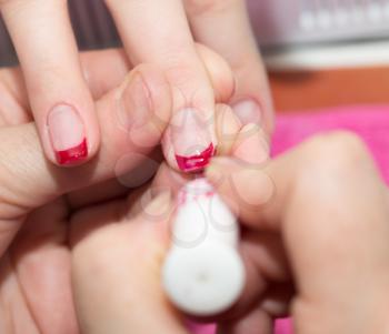 manicure in salon