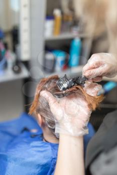 hair coloring in the beauty salon