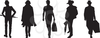 Royalty Free Clipart Image of Silhouettes of Men