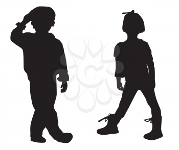 Royalty Free Clipart Image of Two Children