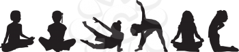 Royalty Free Clipart Image of Children Doing Yoga