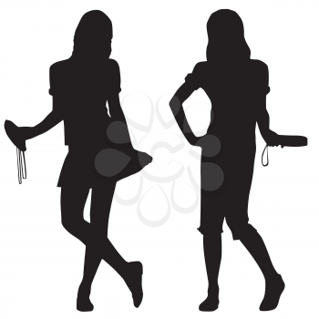 Royalty Free Clipart Image of Two Young Women