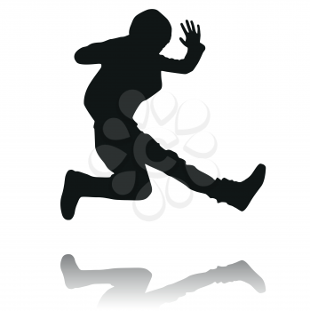 Silhouette of jumping boy