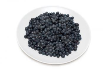 Royalty Free Photo of a Plate of Whortleberries