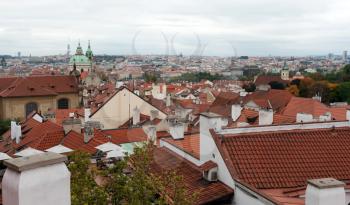 Royalty Free Photo of Rooftops of Buildings in Prague