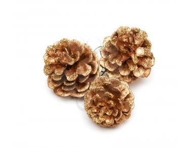 Royalty Free Photo of Gold Pine Cones