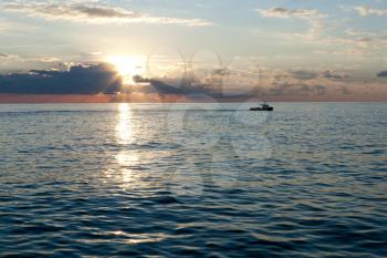 Royalty Free Photo of a Boat at Sea