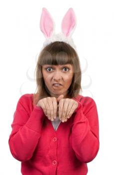 Royalty Free Photo of a Girl With Rabbit Ears