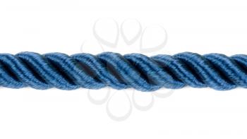 Blue rope closeup horizontal isolated on white background