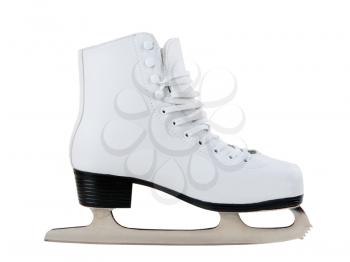 White skates for figure skating on ice
