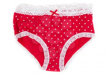 red women's panties isolated on white