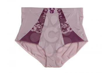 Purple Panties with lace inserts. Isolate on white.