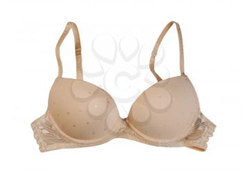 Beige bra. Isolate on white.