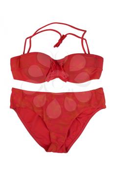 Red swimsuit. Isolate on white background.