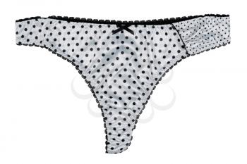 Light feminine panties with polka dots. Isolate on white.