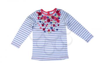 Children's striped sweater with long sleeves. Isolate on white.