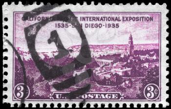 Royalty Free Photo of a 1935 US Stamp of San Diego, California-Pacific Exposition Issue