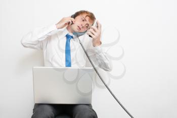 Royalty Free Photo of a Businessman On the Phone
