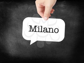 Milano written on a speechbubble