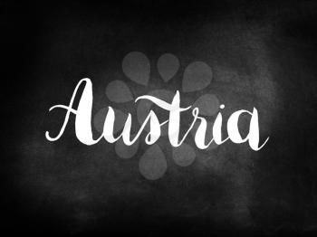 Austria written on a blackboard