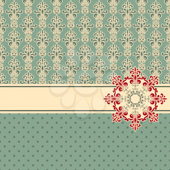 Royalty Free Clipart Image of a Background of a Floral Pattern with a Border