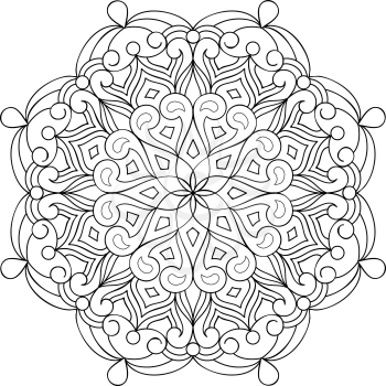 Vector Circle Mandala Design. Colouring Page