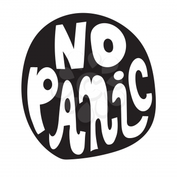 Vector No Panic slogan. Hand drawn lettering about panic during pandemic times