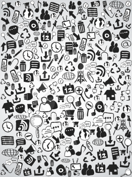 the background of doodle web icons for web design