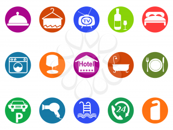 isolated hotel buttons icon set fromw white background
