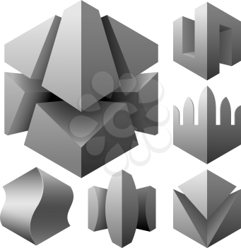 Royalty Free Clipart Image of Abstract Shapes