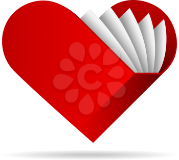 Royalty Free Clipart Image of a Heart-Shaped Book