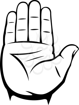 Royalty Free Clipart Image of the Palm of a Man's Hand