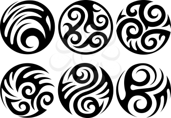 Royalty Free Clipart Image of Round Tattoos