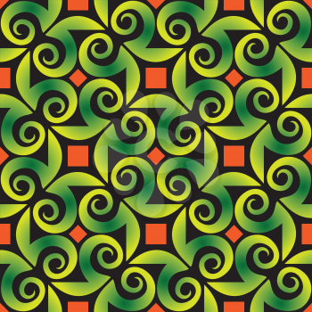 Royalty Free Clipart Image of an Abstract Background in Green and Orange