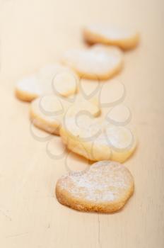 fresh baked heart shaped shortbread valentine day cookies